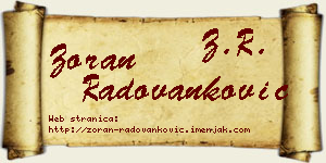Zoran Radovanković vizit kartica